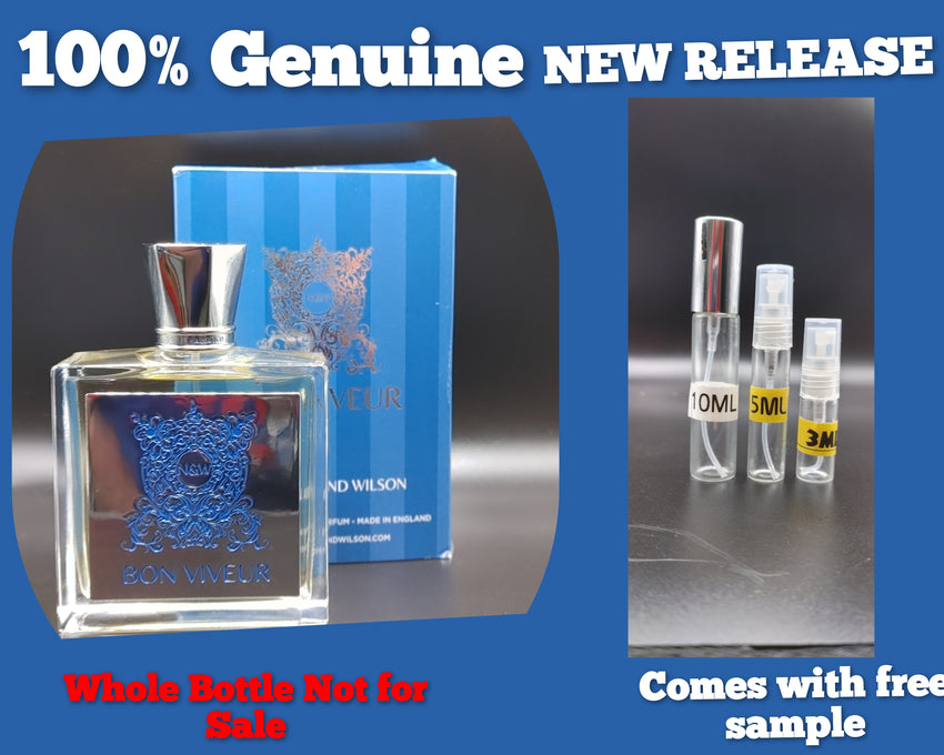 Naughton & Wilson Bon Viveur  for men. Samples plus free sample and travel bag